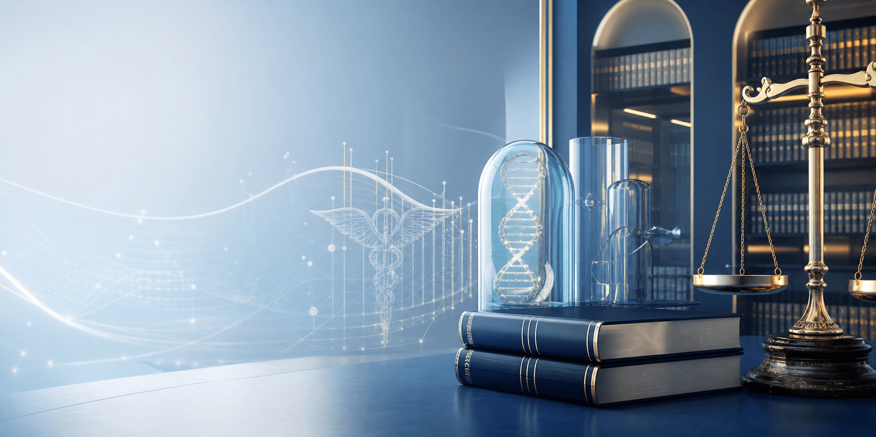 Medical Law Hub visual representing law, healthcare policy and bioethics